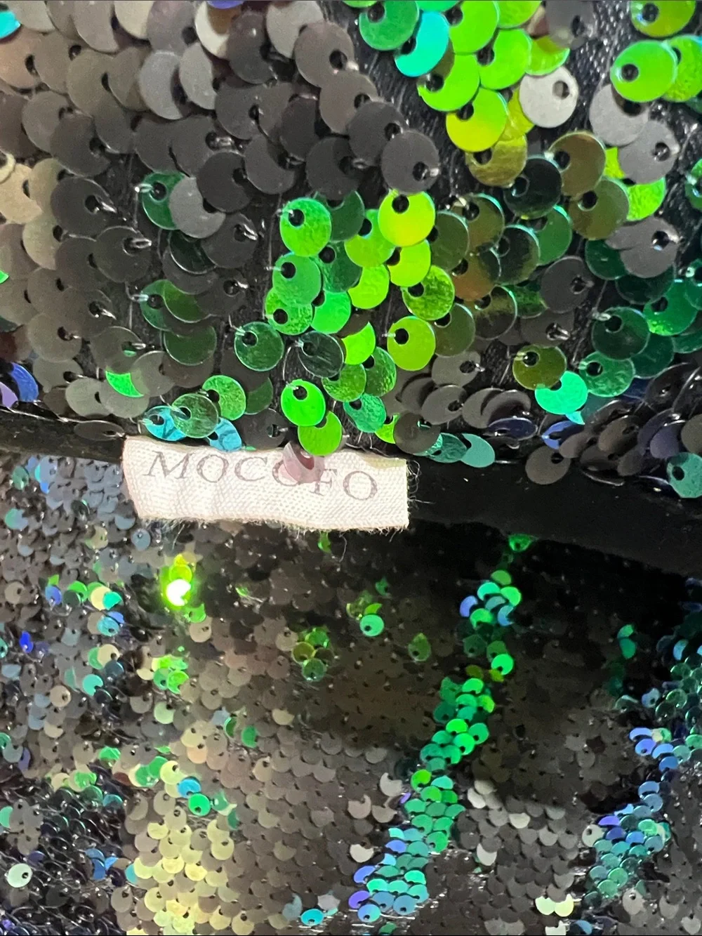 Iridescent Green-Blue Sequin Accent Pillow